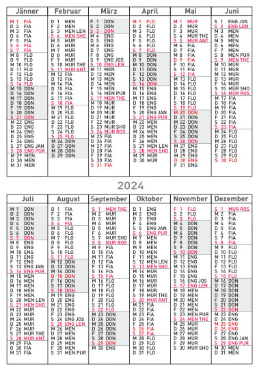 Bereitschaftsdienstkalender 2024