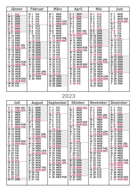 Bereitschaftsdienstkalender 2023